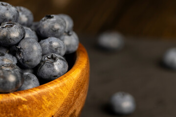 details of blueberries stacked in a bowl