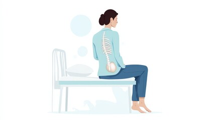 Understanding Spinal Health: A visual guide to posture and spine alignment while sitting.