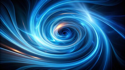Fototapeta premium Abstract Blue Light Design with Swirling Center on Black Background for Modern Art Enthusiasts
