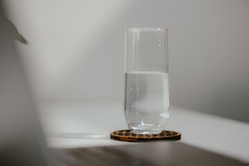 Minimalist Glass of Water on Desk