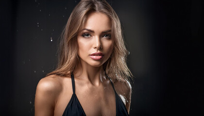 Naklejka premium Hübsche junge Frau im Bikini