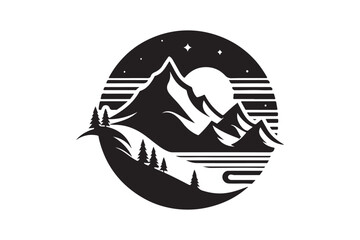 Mountain silhouette vector illustration, Mountain silhouette vector  