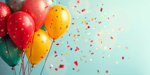 Colorful Balloons and Confetti Celebration Background HD
