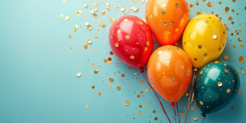 Colorful Balloons and Confetti Celebration Background HD
