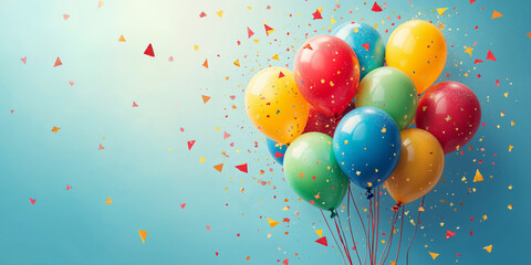 Colorful Balloons and Confetti Celebration Background HD