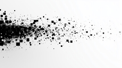 Obraz premium Digital Black And White Fade Of Scattered Squares