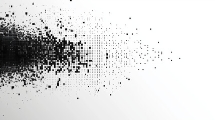 Obraz premium Abstract Gradual Dissipation Of Black Squares In Digital Style