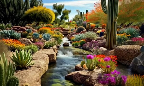 cactus in garden on nature background