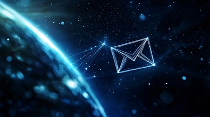 Floating Email Icon in Space