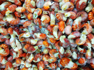 Iced lobster tails sold in supermarkets.