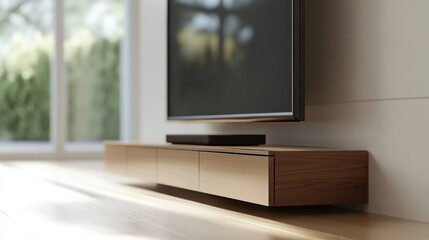 Fototapeta premium Modern TV Stand with Minimalist Design