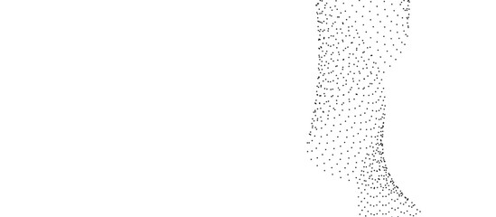 Flowing dots particles wave pattern halftone gradient curve shape isolated on transparent background. Vector in concept of technology, AI, sound, science, music, modern flowing geometric backdrop