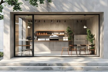 The material of its base is glass mockup door architecture furniture.