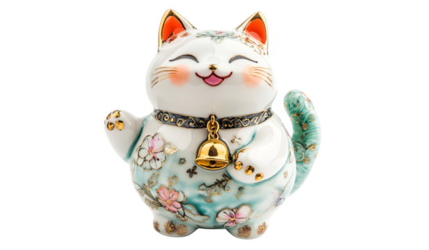 Fortune Cat with Lucky Bells