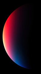 Clean black wallpaper featuring a semi-circular arc of light in red and blue, smooth gradient, minimalist and modern design