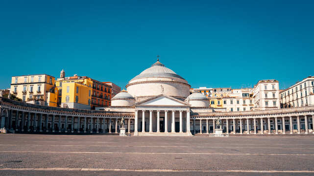 Piazza del Plebiscito is the largest square in Naples, Italy. It is located in front of the Royal Palace.