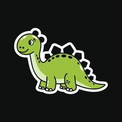 Obraz premium Cartoon Dinosaurs icon sticker vector illustration.