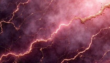 Abstract lightning effect on textured background with gold and pink tones