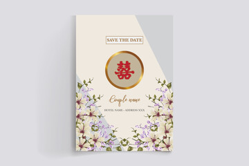 Obraz premium BRIDAL SHOWER FLORAL INVITATION TEMPLATE