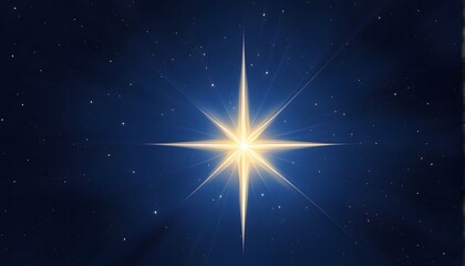 Christmas star a bright star shining in a deep blue night sky symbolizing the star of bethlehem, Ai Generated