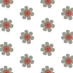 Obraz premium Colorful seamless wildflower pattern, vector illustration botany style, floral doodle background,minimal botanical art, funny basic nature shapes wallpaper. 