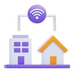 PNG 3D work from home icon isolated on a white background
