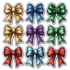 Colorful Die-Cut Vinyl Festive Ribbon Set