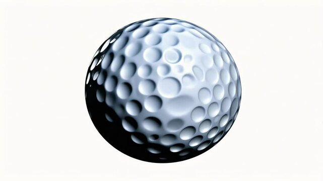 A loopable animation featuring golf ball spinning clean white background perfect golfrelated es rendered highquality 4K video alpha matte option club sport hobby lifestyle althy
