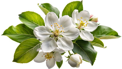Blossom of a tree isolated on white background.AI GENERATED