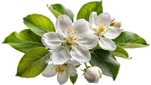 Blossom of a tree isolated on white background.AI GENERATED
