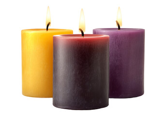 Photo of candles .Transparent background. Isolated PNG.