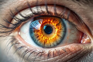 Fototapeta premium Close-up of a Human Eye with Stunning Iris Details in Food Photography Style for Visual Appeal