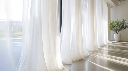 Soft White Curtains in Bright Modern Interior