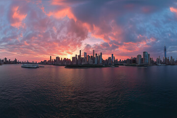 Fototapeta premium New York city sunset panorama