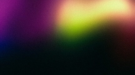 Pink purple red green glowing color grainy gradient background. Abstract colorful vibrant wave shaped, color flow, noise texture, bright, shine, website header, poster, cover, banner