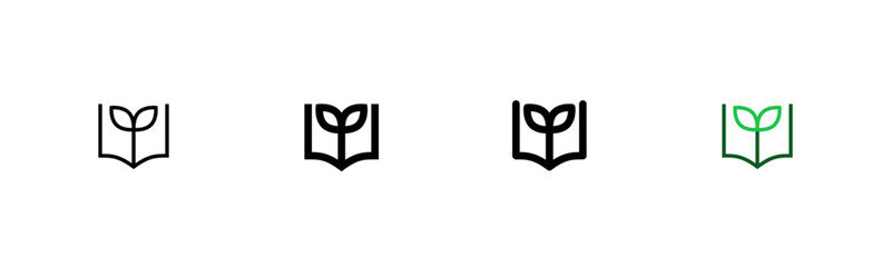 Plant Encyclopedia Icon - Minimalist Symbol for Botanical Reference and Education Apps