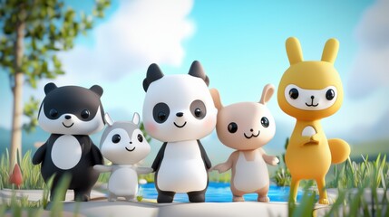 Naklejka premium Charming Animal and Virtual Influencer Campaigns: Engaging Consumers in the Metaverse