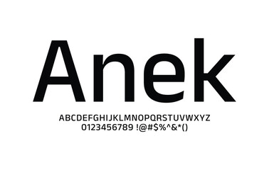 Anek font for logo and headline. Isolated vector typeset