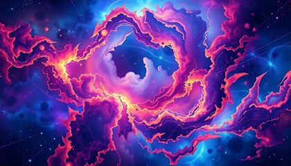 Obraz premium visualization of nebula