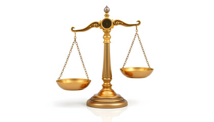 Scale of Justice png 3D element, transparent background isolated with white highlights, png