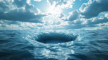 Fototapeta premium A deep blue ocean with a hole in the middle