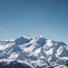 Winter Wonderland: Snow-Capped Peaks Under Bright Blue Skies