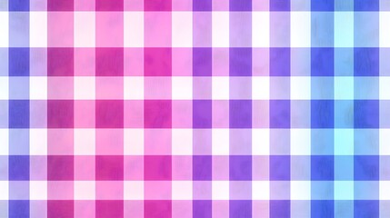 A seamless gingham pattern featuring a gradient from royal blue to light lavender, hd quality, textile design, soft gradient transition, natural lighting, smooth texture, fabric texture, calming feel,