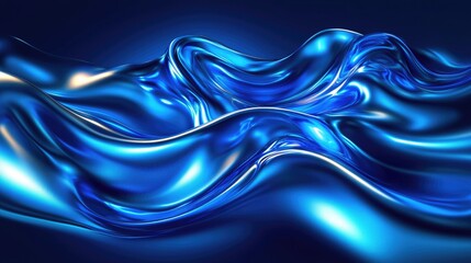 Deep Electric Blue Abstract Wave Background