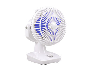 White Electric Table Fan Isolated on PNG Background