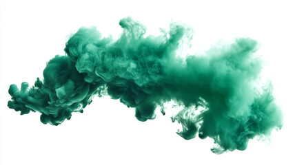 Fototapeta premium green smoke or ink explosion on a white background