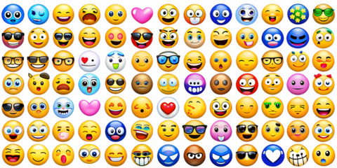 Set of emoji  isolated on white background.AI GENERATED