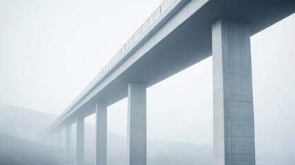 Obraz premium Bridge Over Foggy Hills