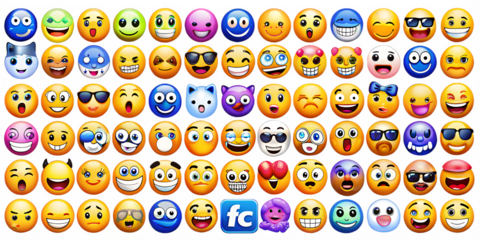 Set of emoji  isolated on white background.AI GENERATED