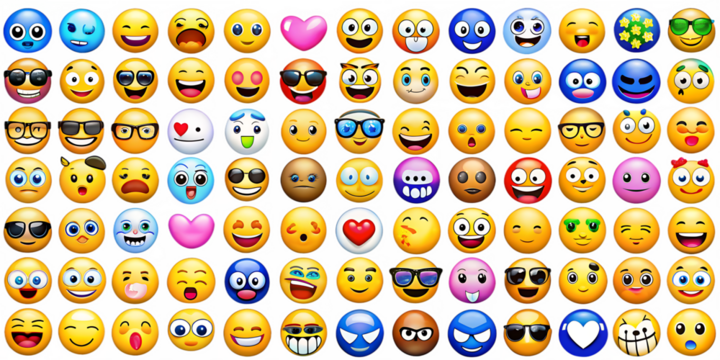 Set of emoji  isolated on white background.AI GENERATED